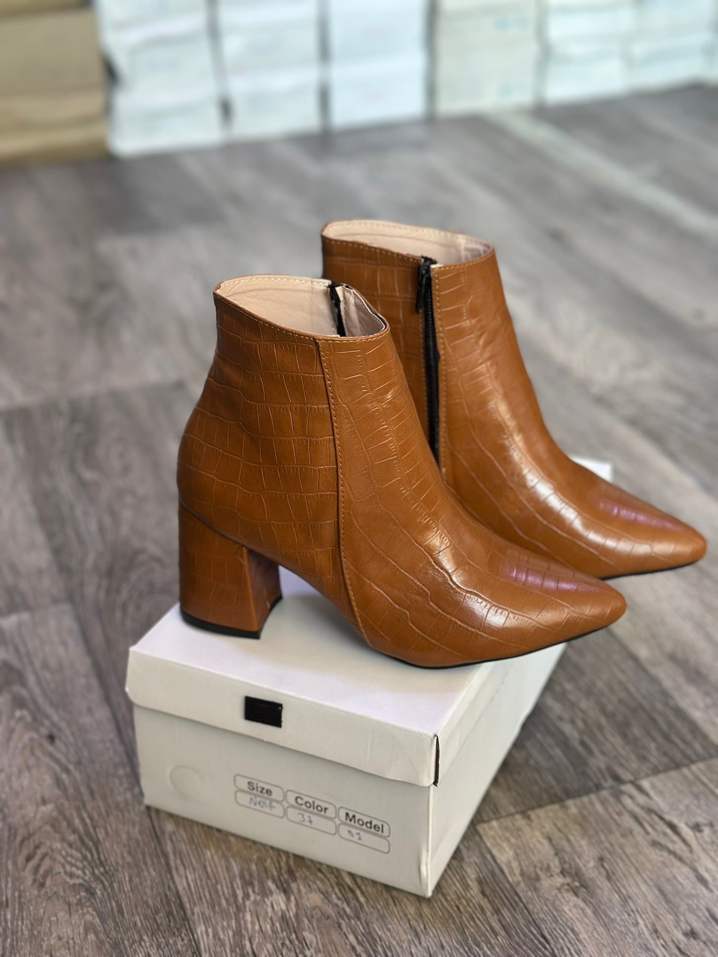 Bottines Femme Chic – Talon Bloc Confort,  (Prix Abordable)